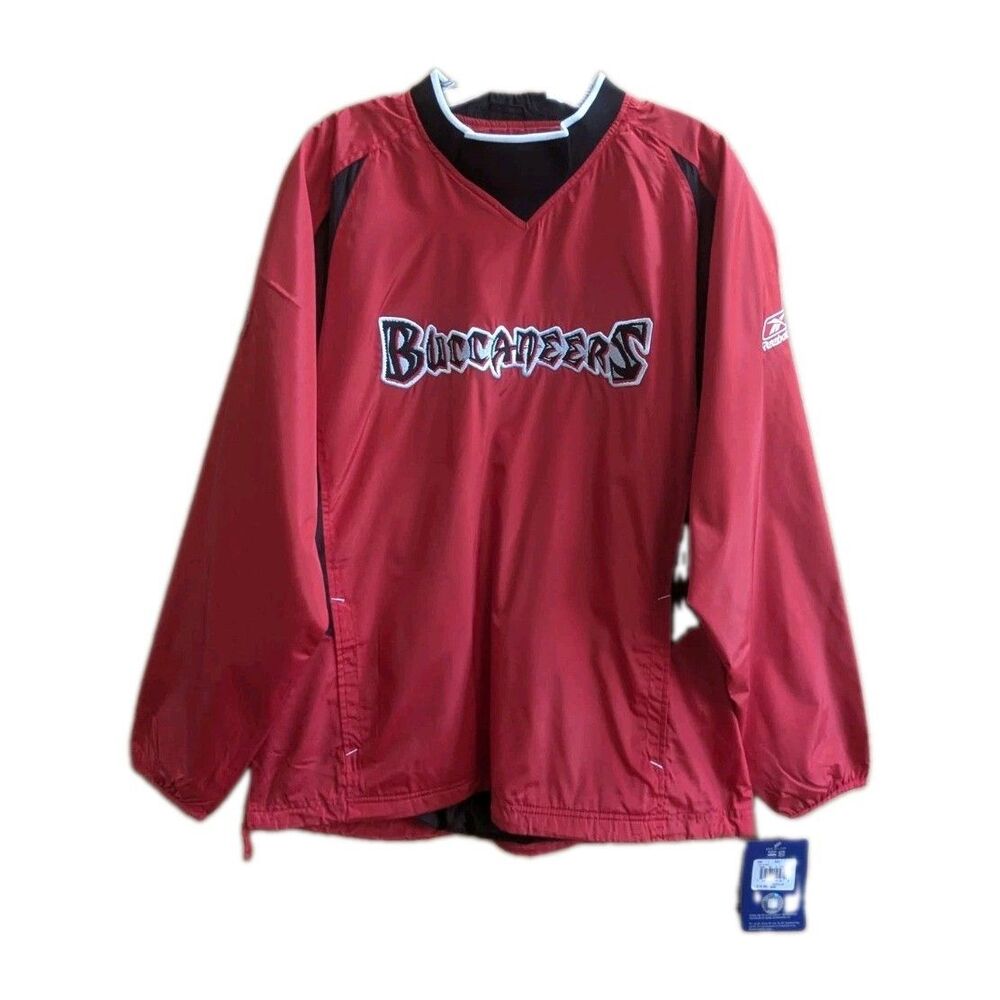NEW NFL Buccaneers Hot Jacket Pullover Men Medium Tampa Bay Licensed Logo Reebok